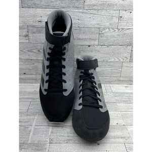 Adidas Mat Wizard 4 Wrestling Shoes Mens 9 Black Gray Mesh Suede High Top F99823